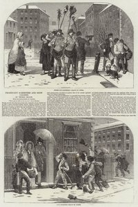 Frozen-out Gardeners and Snow Clearers by Myles Birket Foster